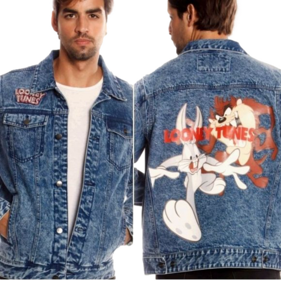 Members Only Other - LOONEY TUNES jacket MEN'S medium Denim Jacket featuring Bugs Bunny & Taz Members